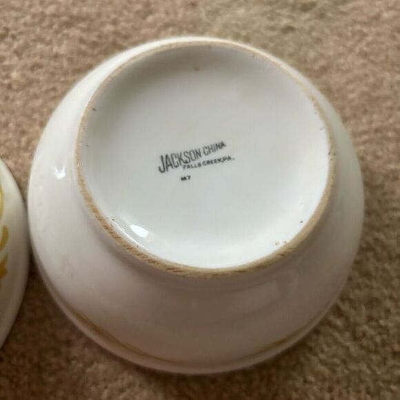 Jackson China 2 White & Gold 5 3/4” Wide Restaurant Ware Soup Bowls - Picture 7 of 7